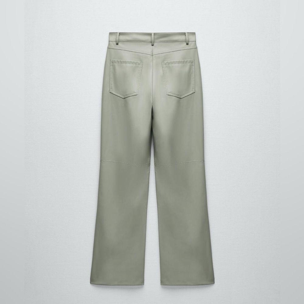 NWOT ZARA FAUX LEATHER STRAIGHT LEG PANTS - Picture 2 of 9